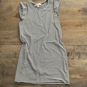 Michael Kors Black and White Striped Top